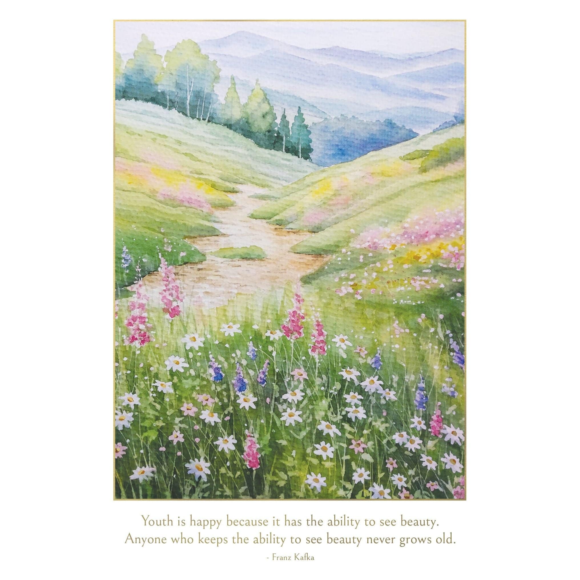 Pictura floral path birthday card with colorful flower illustrations and decorative design, perfect for celebrating special occasions.